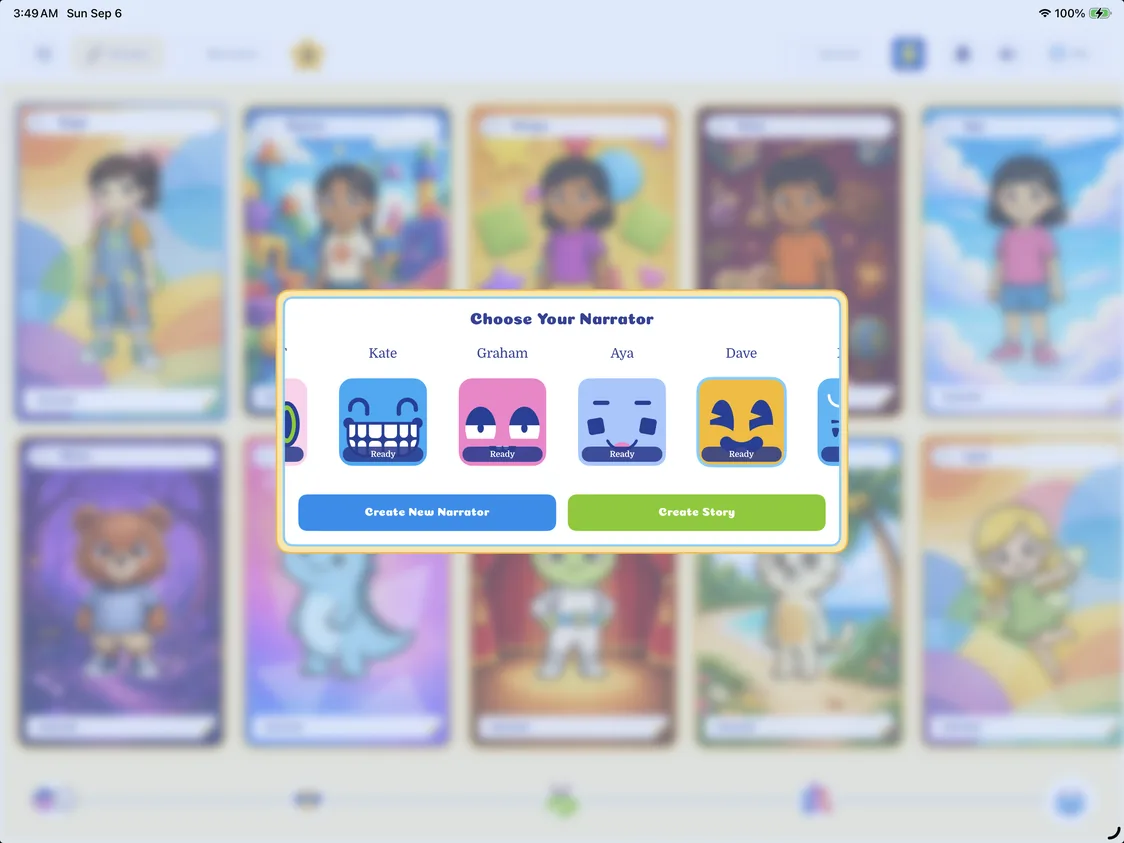 Your voice. Their story.: Dreambook’s iPad screen