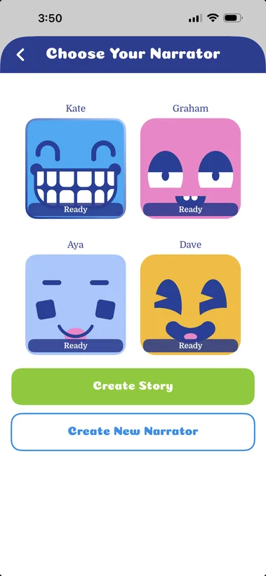 Your voice. Their story.: Dreambook’s iPhone screen