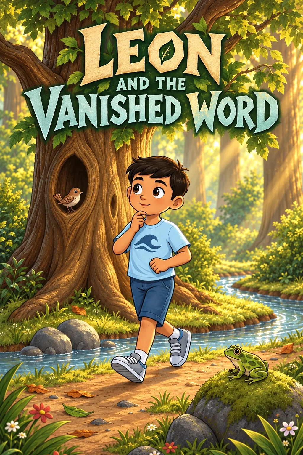 Ilustración de portada de Leon and the Vanished Word